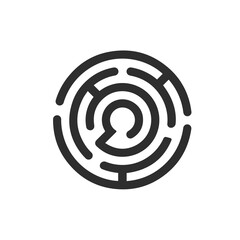 Labyrinth icon. Maze and intricacy, confuse symbol. Flat design