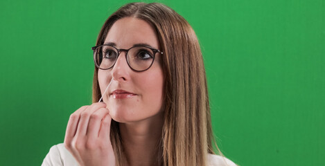 Corona Antigen Self-Test in use - young woman applies a Covid-19 self-test - studio photography