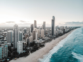 Aerial view of Surfers Paradise Skyline, Gold Coast, Australia.