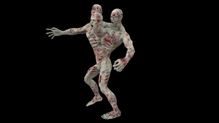 Zombie mutant 2 3D Render