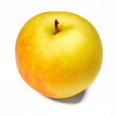 a whole flesh yellow-red orin apple isolated in white background with clipping path