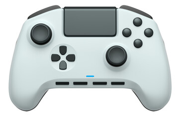 Realistic video game controller on white background