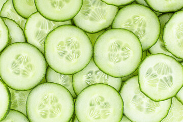 background of fresh sliced cucumber