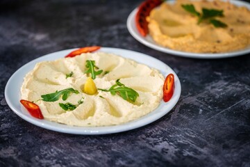 Hummus Arabic / Turkish Starter Dip Restaurant Isolated