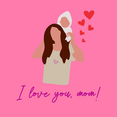 I love you mom illustration