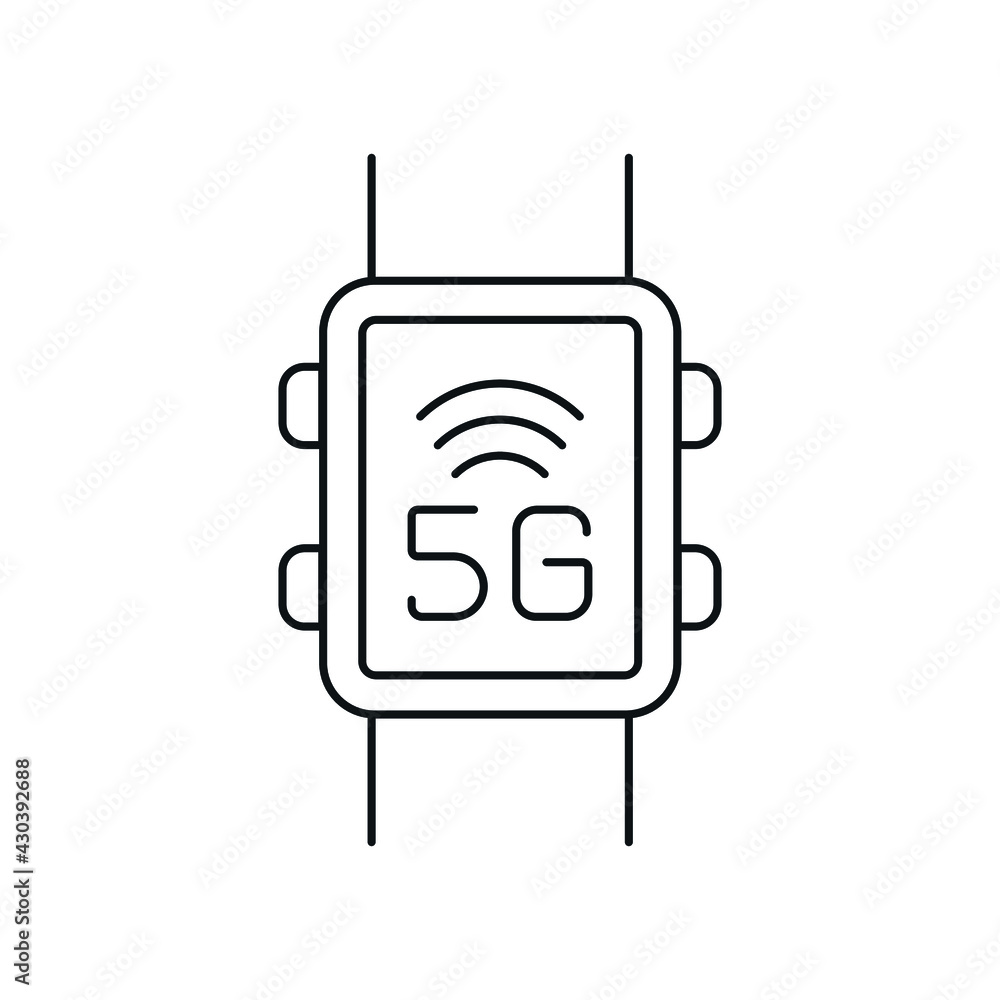 Aufkleber 5g connection rocket linear icon. high speed internet. thin line customizable illustration. contour 