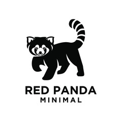 Fototapeta na wymiar red panda silhouette logo icon design