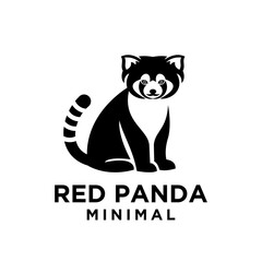 red panda silhouette logo icon design © Alpha Vector