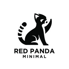 red panda silhouette logo icon design © Alpha Vector