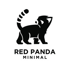 red panda silhouette logo icon design © Alpha Vector