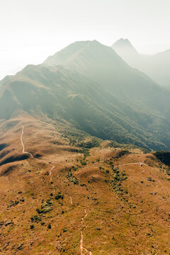 Aerial View of Sunset Peak in Lamma Island