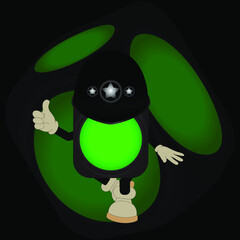 
vector illustration of a cool cartoon traffic light