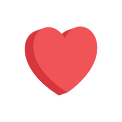 Heart vector icon. Flat style 3d illustration. Love representation. Valentine's day symbol.