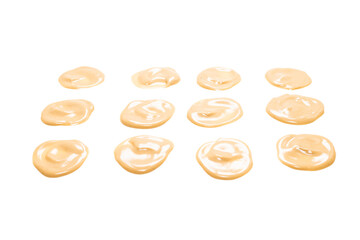Mushroom sauce splashes isolated on white background.