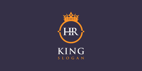 Fototapeta na wymiar Letter hr crown logo inspiration