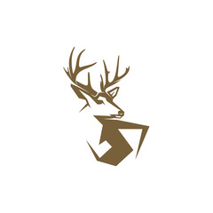 Deer head design vector illustration, Creative Deer head logo design concept template, symbols icons