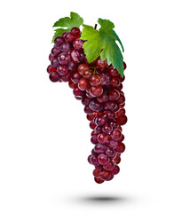 Fresh red grape isolated on white background