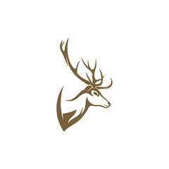 Deer head design vector illustration, Creative Deer head logo design concept template, symbols icons