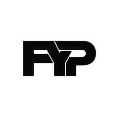 FYP letter monogram logo design vector