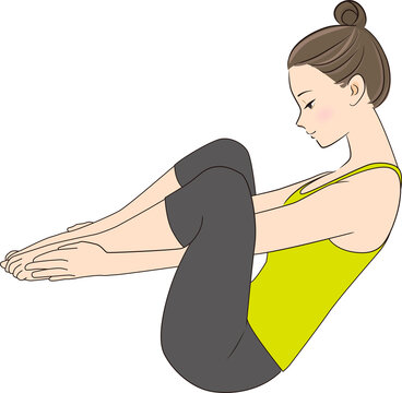 Pilates Position, Pose Illustration, Seal