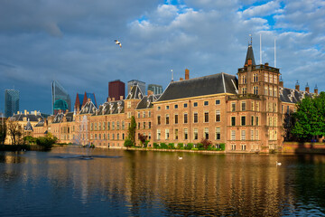 Hofvijver lake and Binnenhof , The Hague