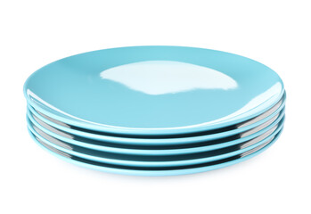 Empty clean ceramic dishware isolated on white