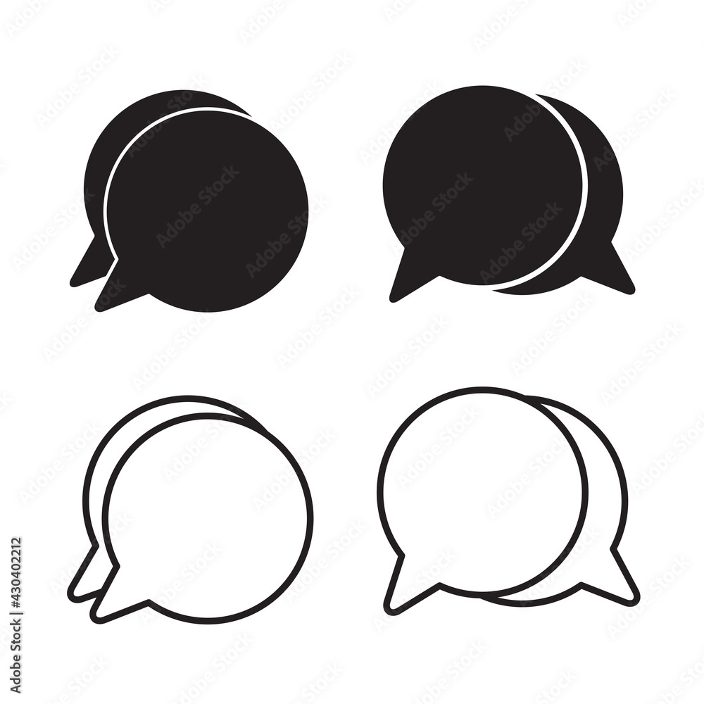 Poster set of chat icons in a flat and isolated style. vector icon illustration.