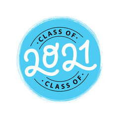 Graduate 2021. Class of 2021. Lettering Graduation logo stamp. Vector illustration. Template for graduation design, party, high school or college graduate, yearbook.