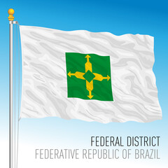 Federal District official regional flag, Brazil, vector illustration