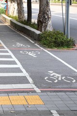 Bicycle lane in Taipei, Taiwan