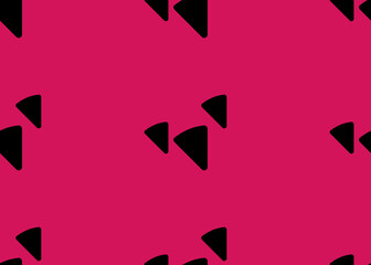 Black abstract triangles on a pink background. Seamless texture.