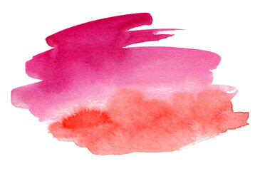 Abstract watercolor background. Hand drawn red and pink watercolor spot