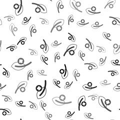 Black Leaf icon isolated seamless pattern on white background. Leaves sign. Fresh natural product symbol. Vector