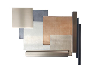 top view of interior aluminium or stainless samples containing multi colors of metallic plate and...