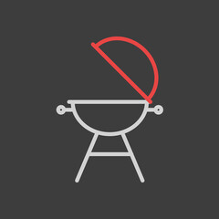 Fototapeta premium Grill barbeque cookout icon on dark background