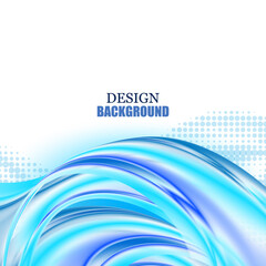 Abstract blue background, futuristic wavy vector illustration