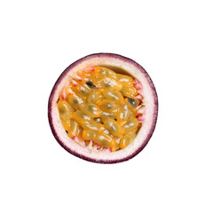 Half of passion fruit isolated on white