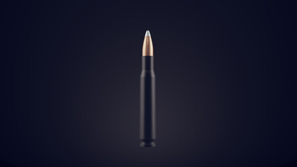 Large Caliber Bullet 50mm Round with Dark Background 3d illustration render