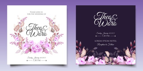 Botanical Watercolor Wedding Theme Set