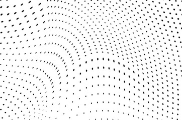 The halftone texture is monochrome. Chaotic waves of black dots on a white background