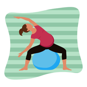pregnant woman on fitball