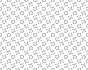 Flower geometric pattern. Seamless vector background. White and gray ornament. Ornament for fabric, wallpaper, packaging. Decorative print.