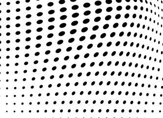 The halftone texture is monochrome. Chaotic waves of black dots on a white background