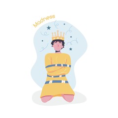 Schizophrenia symptoms collection. Editable isolated vector illustration.