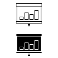 Presentation icon vector set. report illustration sign collection. analysis symbol or logo.