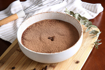 coffee cheesecake in the kitchen