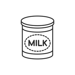 Powdered milk dairy food flat icon