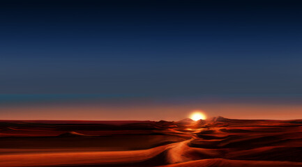 sunset in the desert