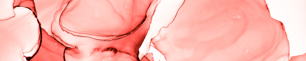 Romantic Alcohol Ink. Living Coral Backdrop.
