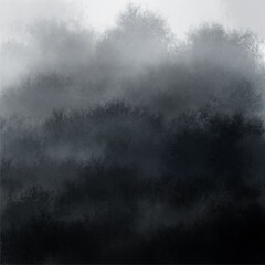 Hand drawn illustrations of fog in the forest. Design for wallpaper, background, web design.